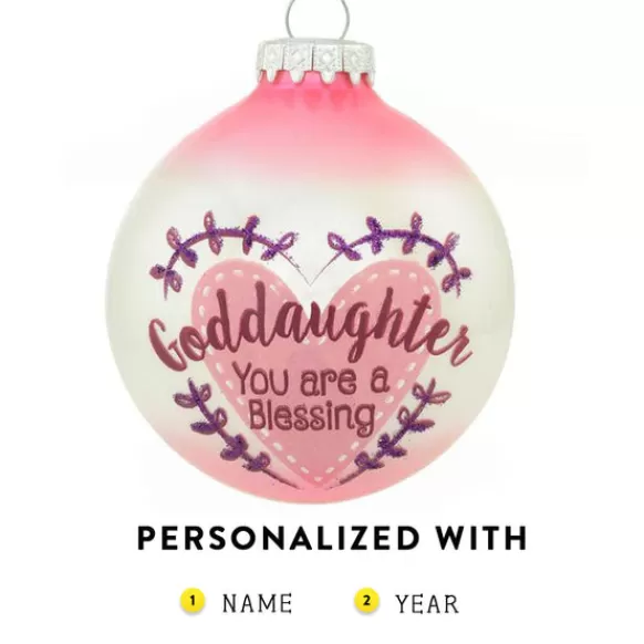 Flash Sale Personalized Goddaughter Glass Ornament Angels & Religious