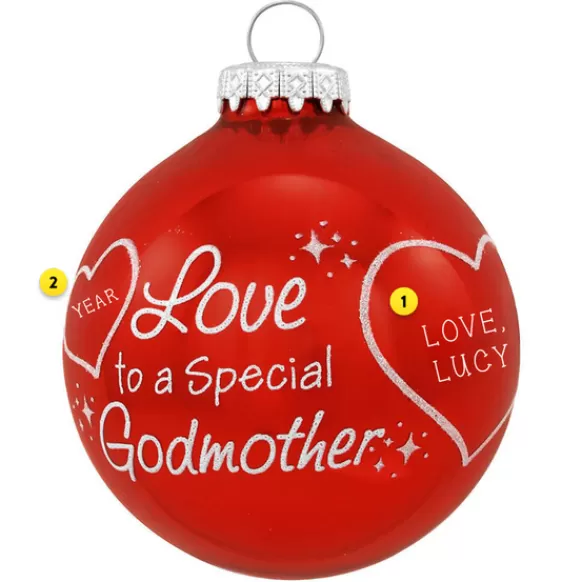 Best Sale Personalized Godmother Glass Ornament Family Members