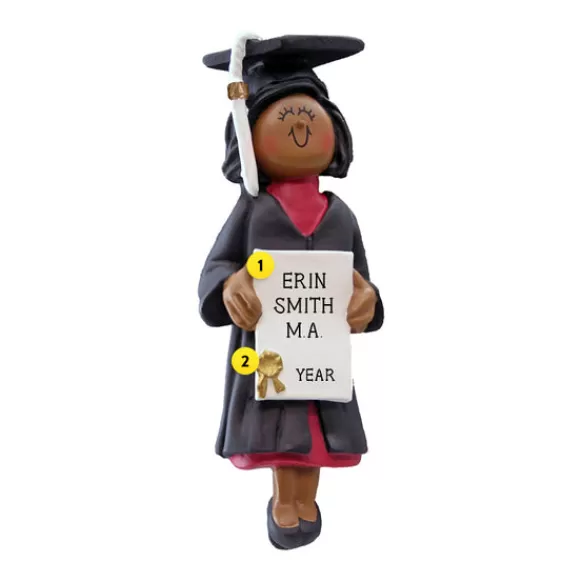 Cheap Personalized Graduate Ornament - African-American Female Graduation