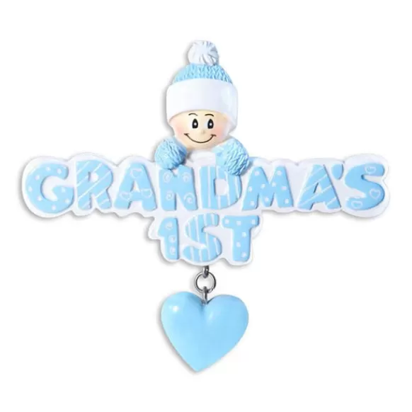 Best Personalized Grandma's 1St Christmas Ornament - Blue Expecting & New Family