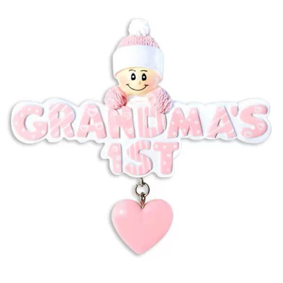 Best Sale Personalized Grandma's 1St Christmas Ornament - Pink Expecting & New Family