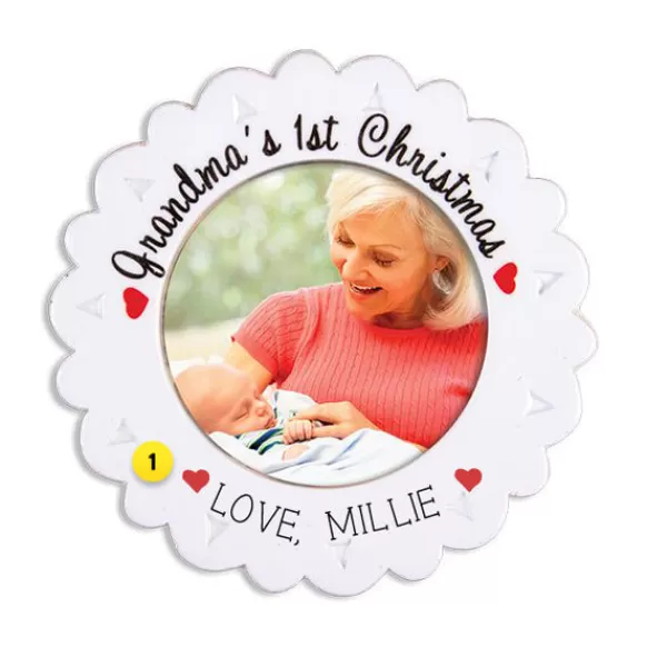 Best Personalized Grandma's 1St Christmas Picture Frame Ornament Picture Frames