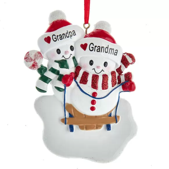 Sale Personalized Grandpa & Grandma Snow Couple Ornament Family Members