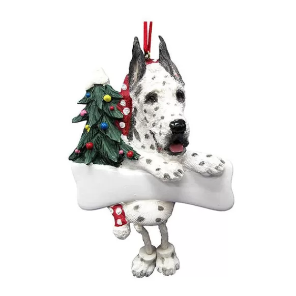 Hot E & S Imports Personalized Great Dane Dog Ornament - Harlequin