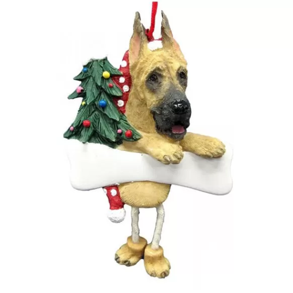 Flash Sale E & S Imports Personalized Great Dane Dog Ornament - Tan