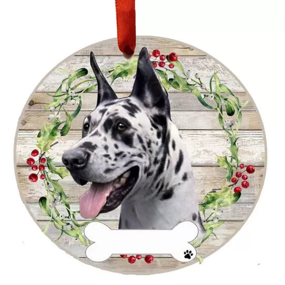 Store E & S Imports Personalized Great Dane Ornament - Harlequin