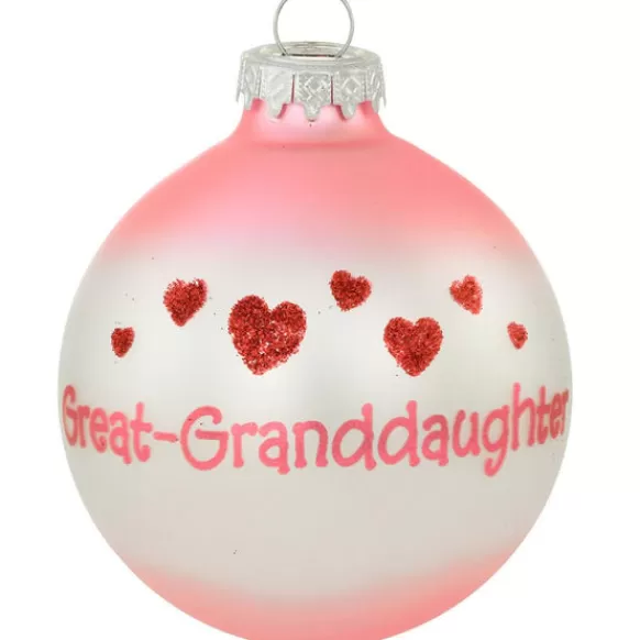 Best Personalized Great-Granddaughter Glass Ornament Family Members