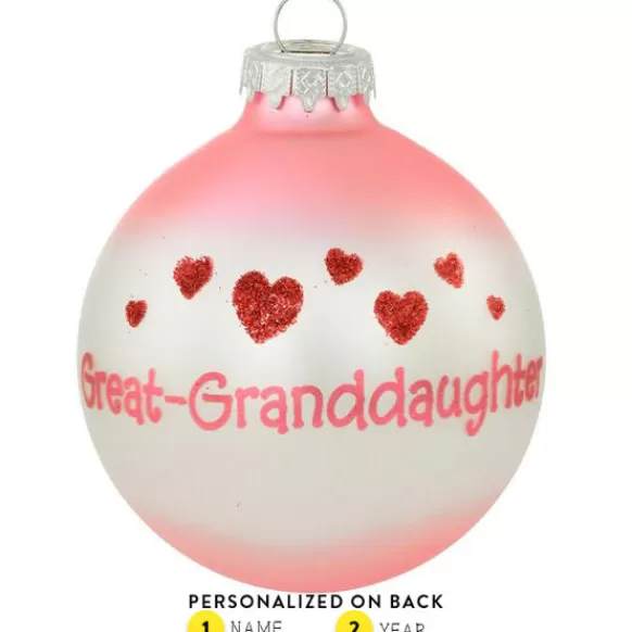 Best Personalized Great-Granddaughter Glass Ornament Family Members