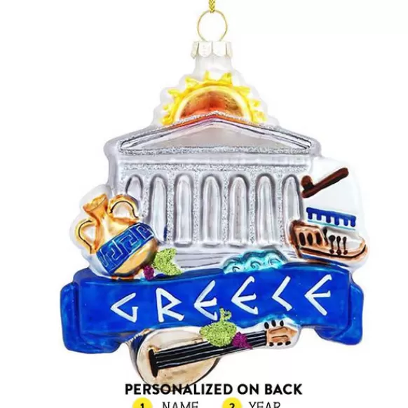 Best Sale Bronners Personalized Greece Landmarks Ornament