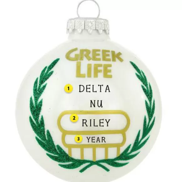 Fashion Personalized Greek Life Glass Ornament School Days