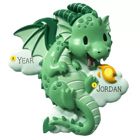 Best Personalized Green Dragon Ornament Kids