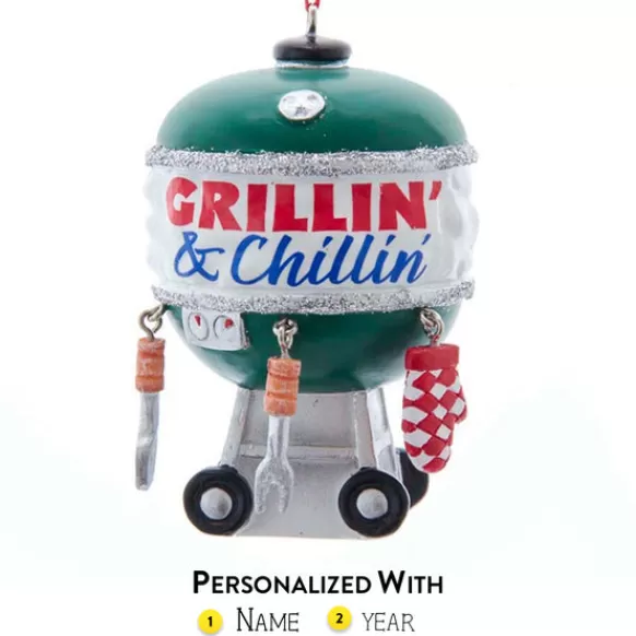 Best Sale Kurt Adler Personalized Grillin' & Chillin' Grilling Ornament