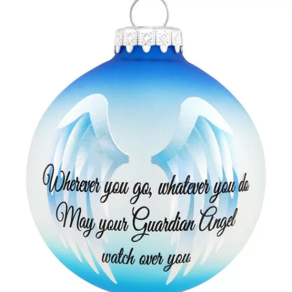 Discount Personalized Guardian Angel Wings Glass Ornament Memorial