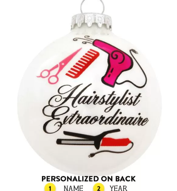 Store Bronners Personalized Hairstylist Extraordinaire Glass Ornament