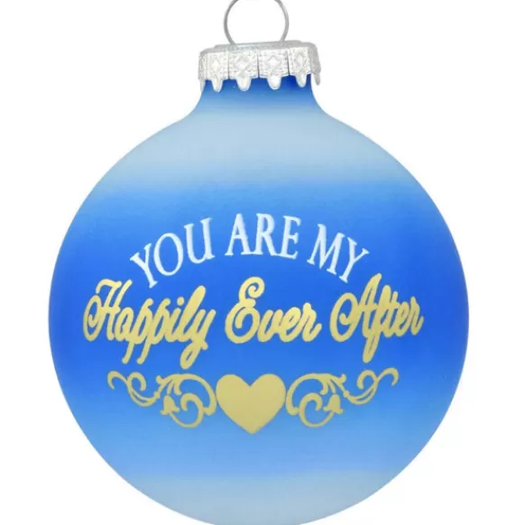 Discount Personalized Happily Ever After Glass Ornament Engaged, Wedding, & Anniversary