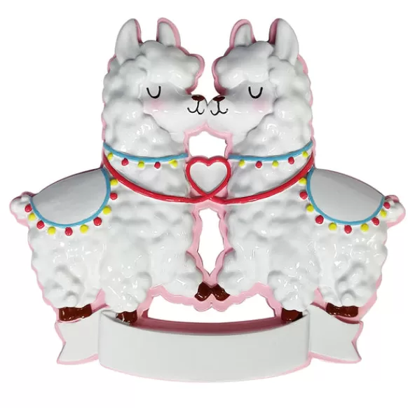 Best Personalized Heart Llama Couple Ornament Couples