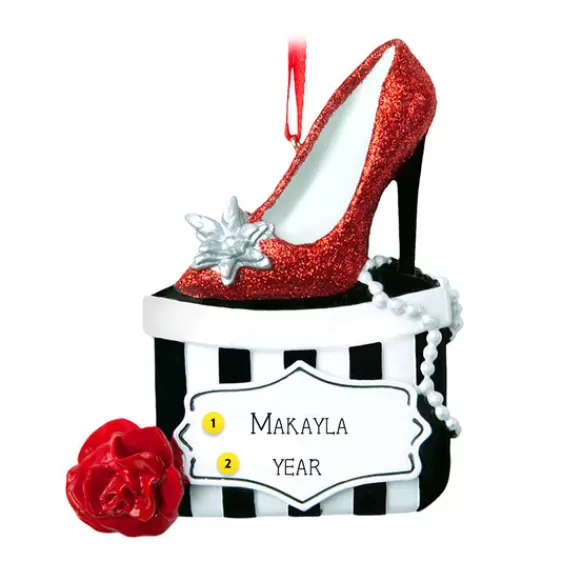 Online Personalized Holiday Shoe Ornament For Her