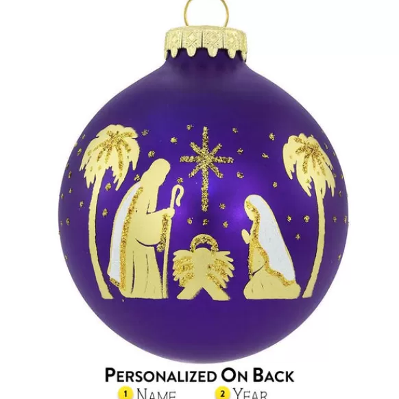 Sale Personalized Holy Family Glass Bulb Ornament Angels & Religious