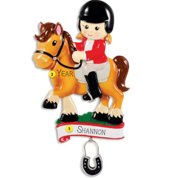 Store Personalized Horseback Rider Ornament - English Animals