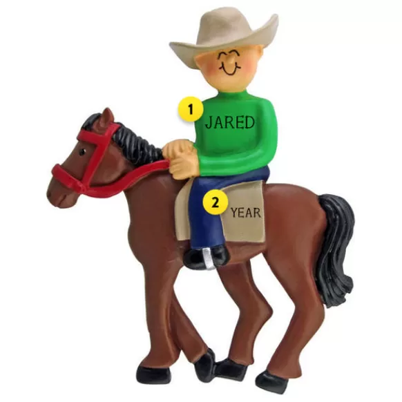 Flash Sale Personalized Horseback Riding Ornament - Male Horse & Farm