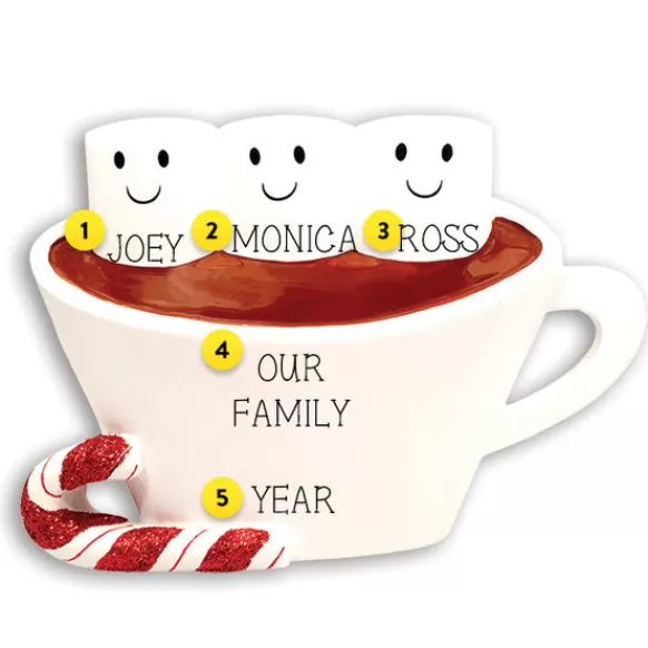 Cheap Personalized Hot Cocoa Family Of 3 Table Top Decoration Table Tops