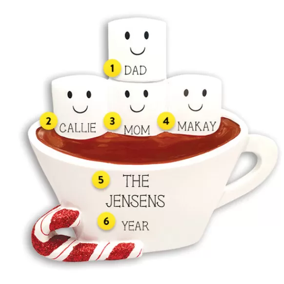 Best Personalized Hot Cocoa Family Of 4 Table Top Decoration Table Tops