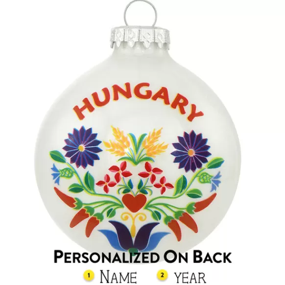 Cheap Bronners Personalized Hungary Glass Bulb Ornament