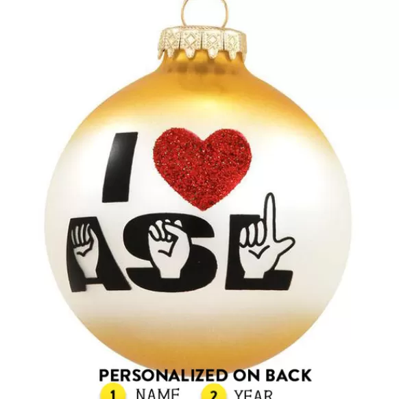 Online Personalized I Love Asl Ornament School Days