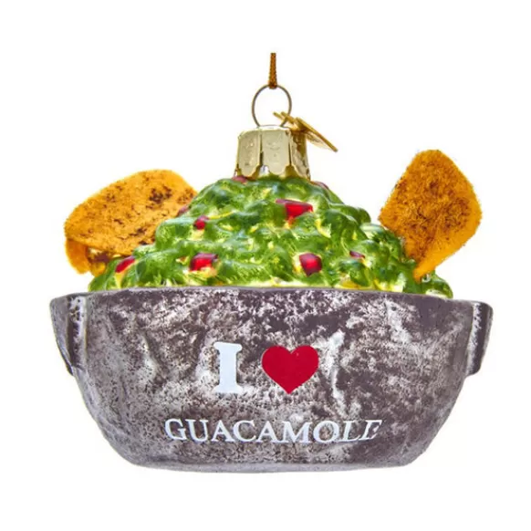 Clearance Kurt Adler Personalized "I Love Guacamole" Bowl Glass Ornament