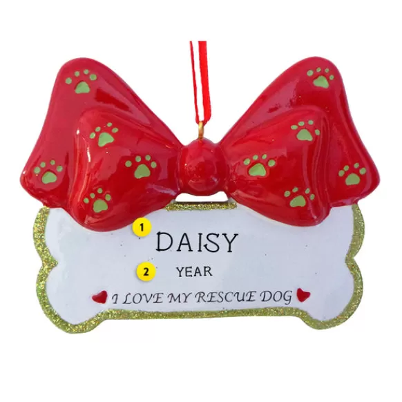 Online Rudolph & Me Personalized I Love My Rescue Dog Ornament