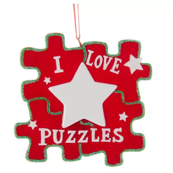 Best Sale Personalized "I Love Puzzles" Ornament Fun & Games