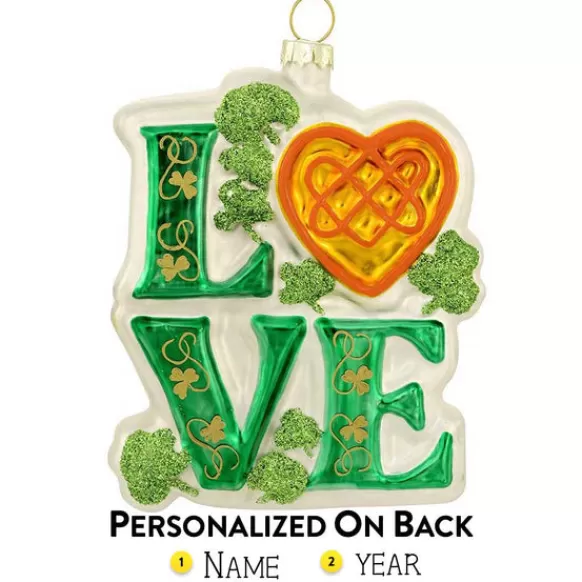 Best Bronners Personalized Irish Love Glass Ornament