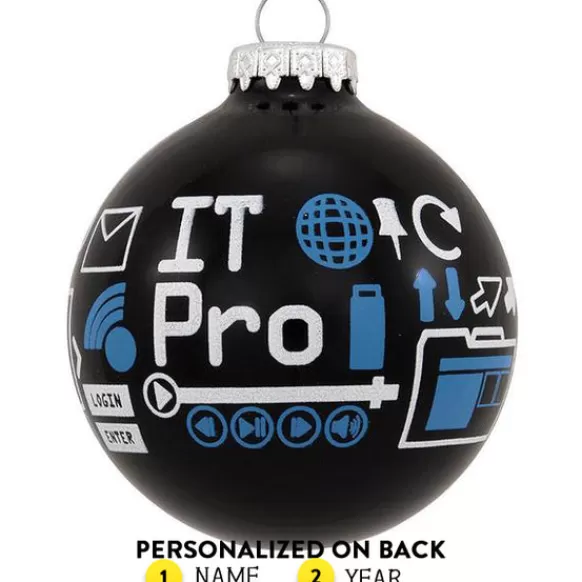 Fashion Bronners Personalized It Pro Glass Ornament