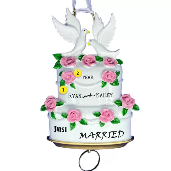 Outlet Personalized Just Married Wedding Cake Ornament Engaged, Wedding, & Anniversary