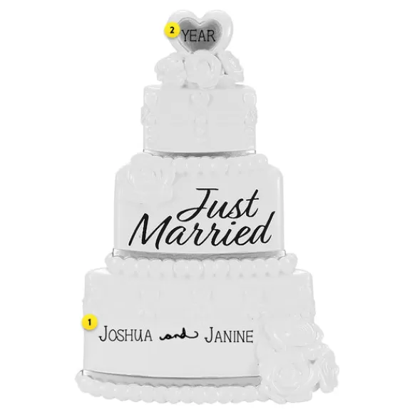 Discount Personalized Just Married Wedding Cake Ornament Engaged, Wedding, & Anniversary