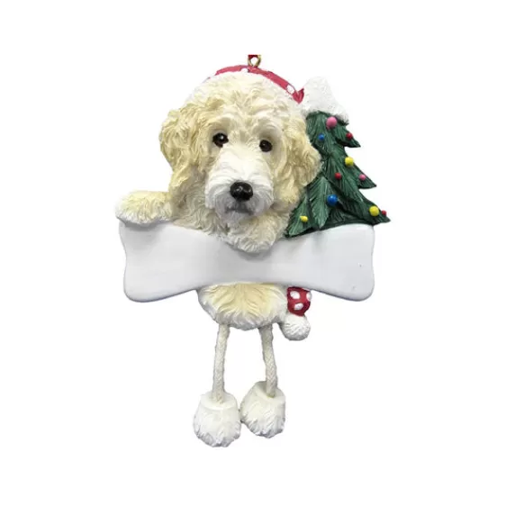 Store E & S Imports Personalized Labradoodle Dog Ornament Cream