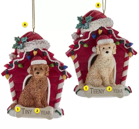 Clearance Kurt Adler Personalized Labradoodle In Dog House Ornament