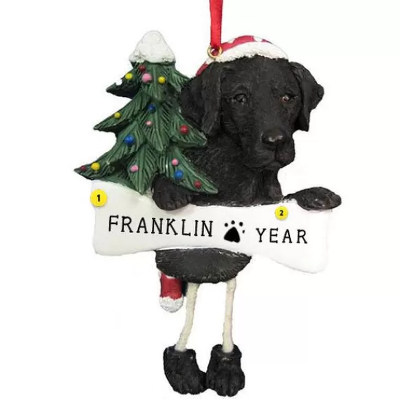 Cheap E & S Imports Personalized Labrador Dog Ornament - Black