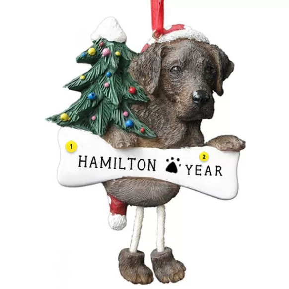 Shop E & S Imports Personalized Labrador Dog Ornament - Chocolate