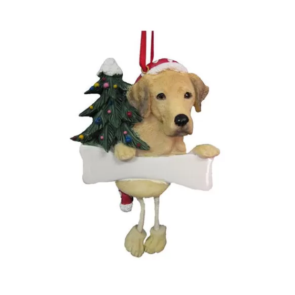 New E & S Imports Personalized Labrador Dog Ornament - Yellow