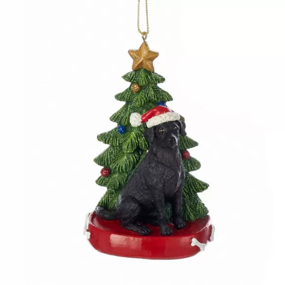 New Kurt Adler Personalized Labrador Dog Ornament-Black