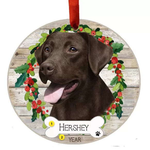 Outlet E & S Imports Personalized Labrador Ornament - Chocolate