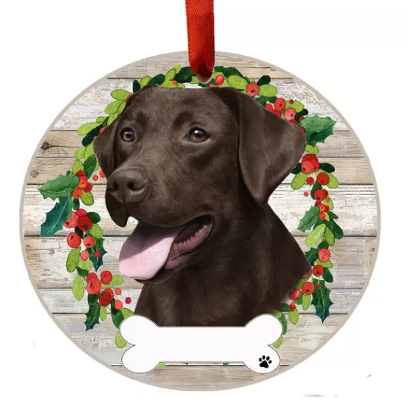 Outlet E & S Imports Personalized Labrador Ornament - Chocolate