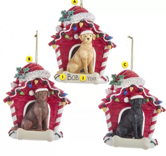 Best Kurt Adler Personalized Labrador Retriever In Dog House Ornament