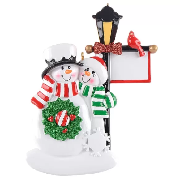 Best Sale Personalized Lamp Post Snow Couple Ornament Couples