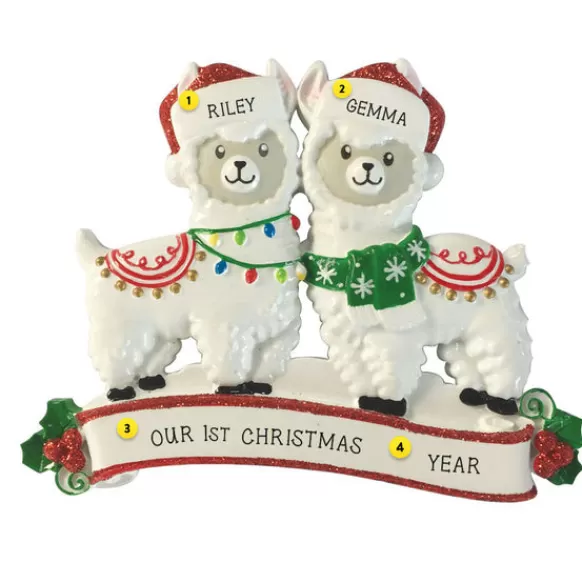 Online Personalized Llama Couple Ornament Couples