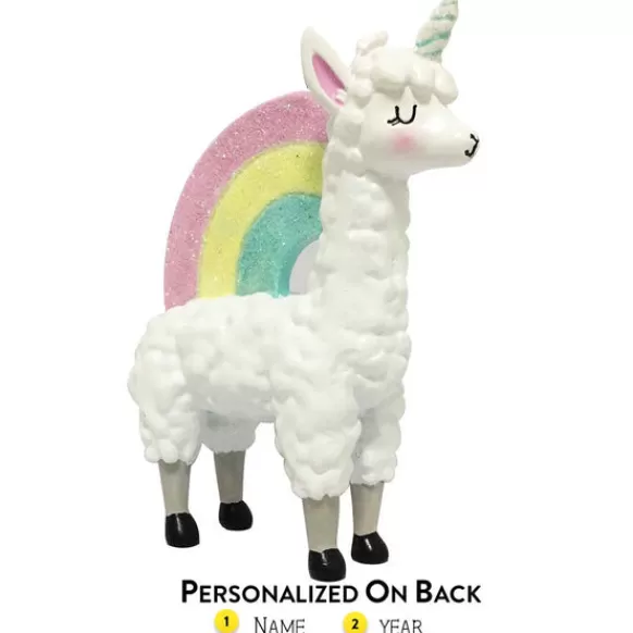 Online Personalized Llamacorn Ornament Kids