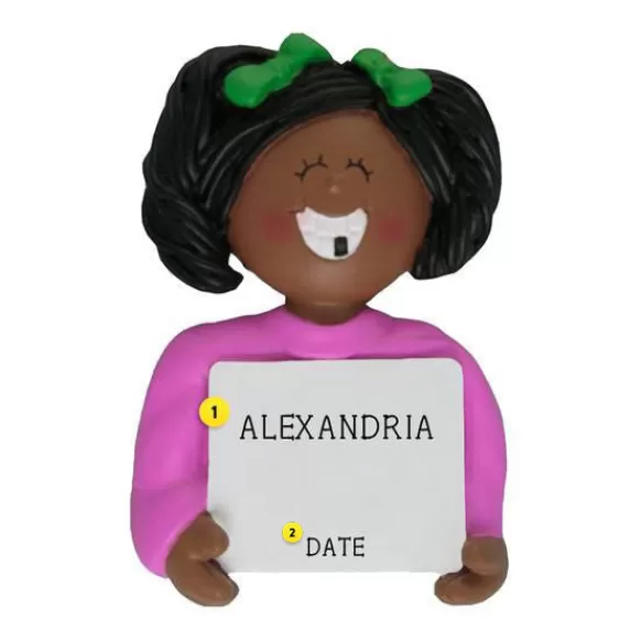 Outlet Personalized Lost Tooth Ornament - African-American Female Growing Up