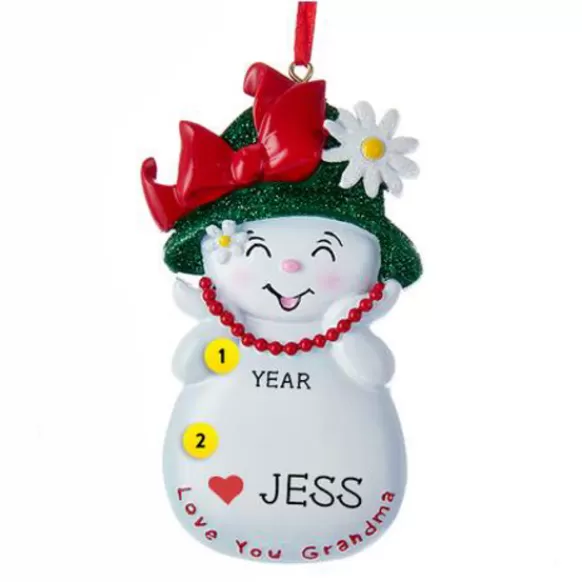 Best Personalized Love You Grandma Snowwoman Ornament Family Members