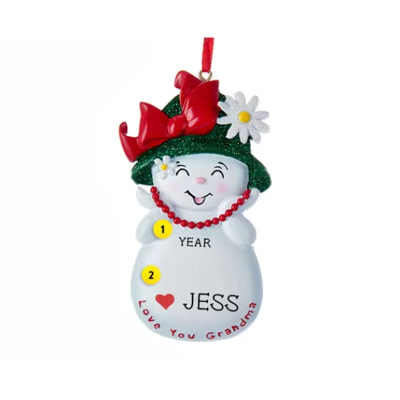 Best Personalized Love You Grandma Snowwoman Ornament Family Members